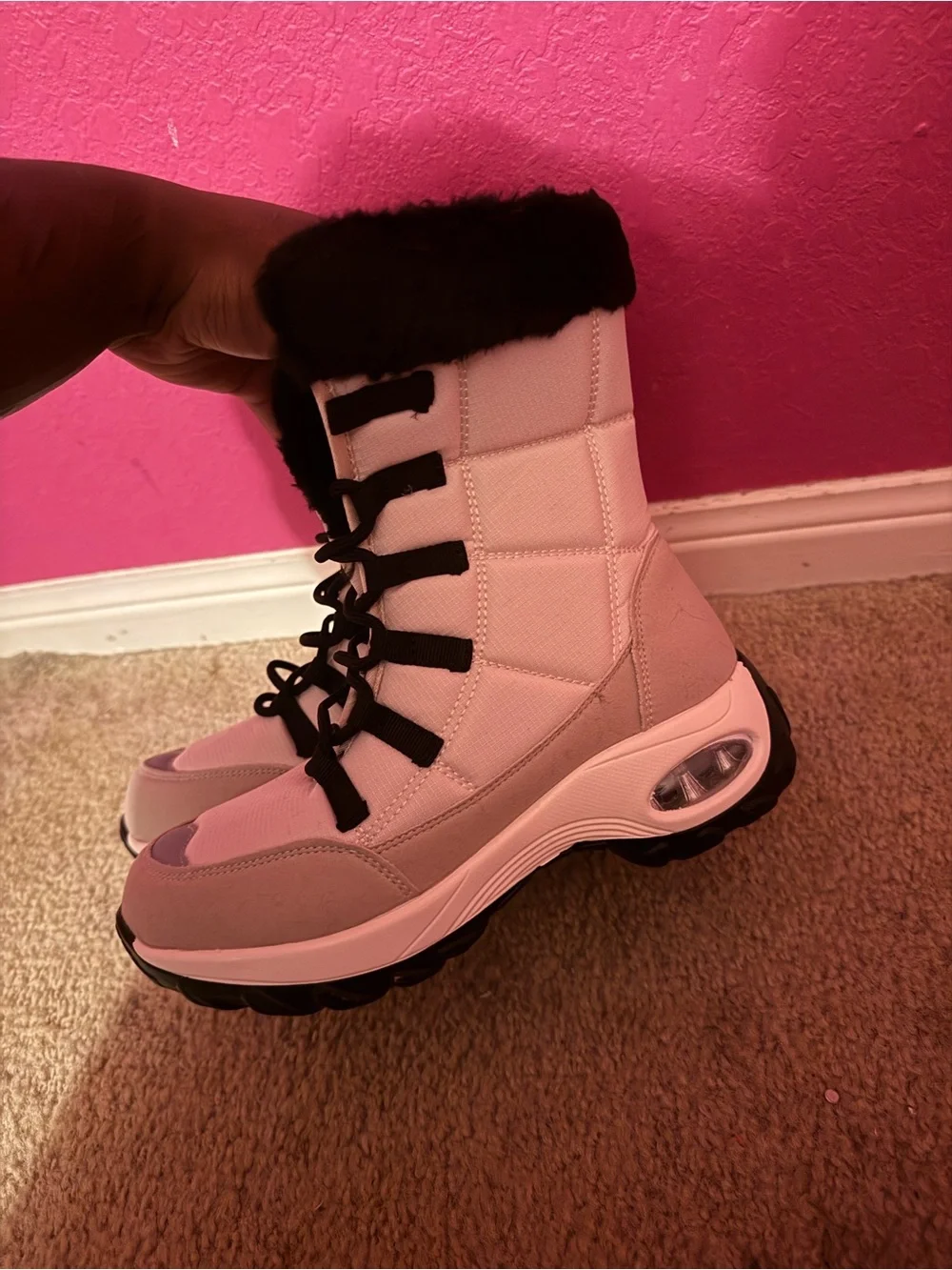 Women's Winter Ankle Boots with Faux Fur Trim